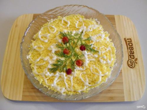 Салат Мимоза новогодний. 09