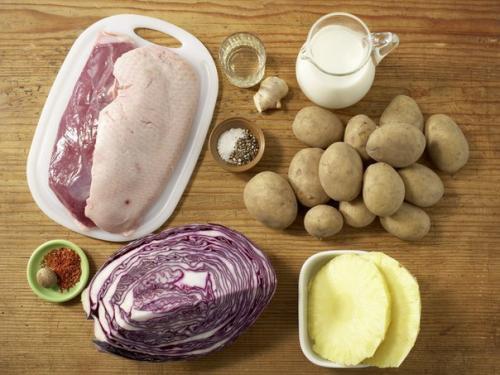 Утиная грудка с ананасом. 01