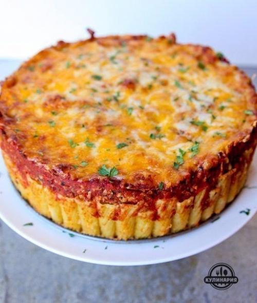 Итальянский пирог из макарон - рожков. 03