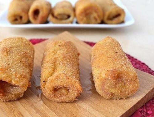 Жареные рулетики из хлеба. 09