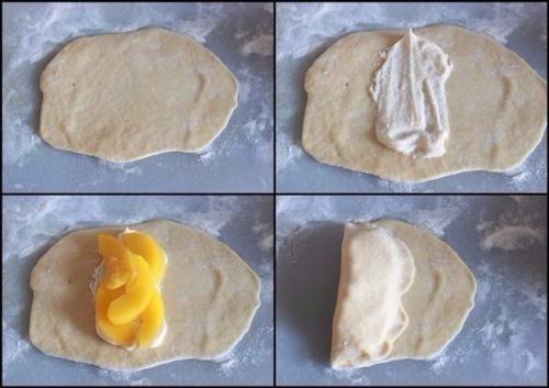 Булочки с творогом и персиком. 04