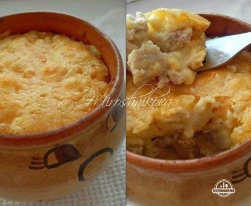 Жюльен с курицей и грибами.