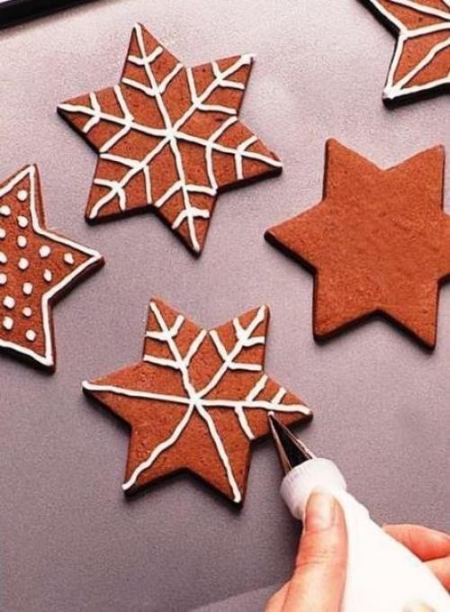Печенье снежинки из шоколада. 03