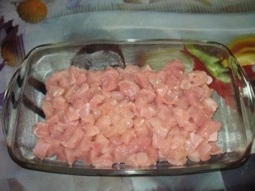 Куриная запеканка с грибами.