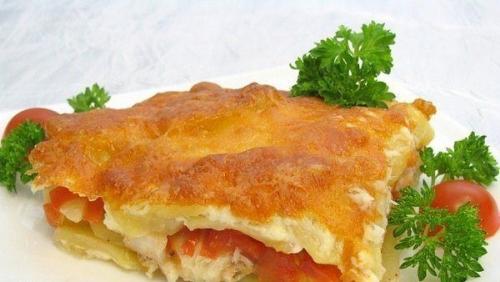 Запеканка с картофелем и рыбкой.