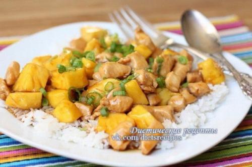 Курица с ананасами на ужин! 
