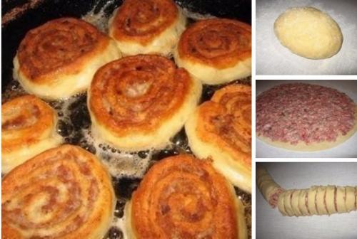 Шанежки с мясом.

