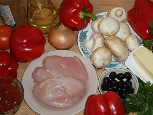 Перцы, фаршированные курицей и грибами. 01