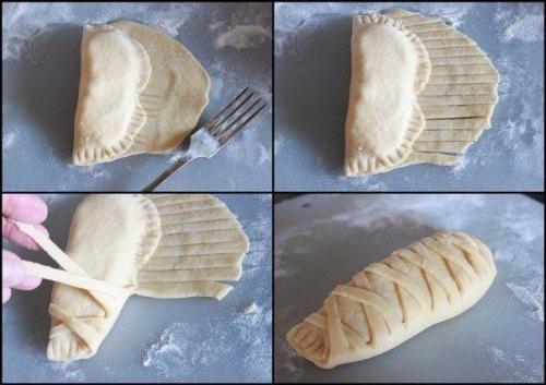 Булочки с творогом и персиком. 06