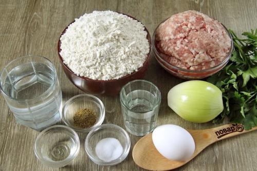 Большие пельмени.  Ингредиенты: 01