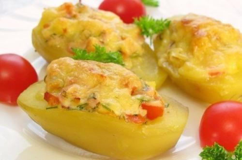 Фаршированный картофель.  Ингредиенты: