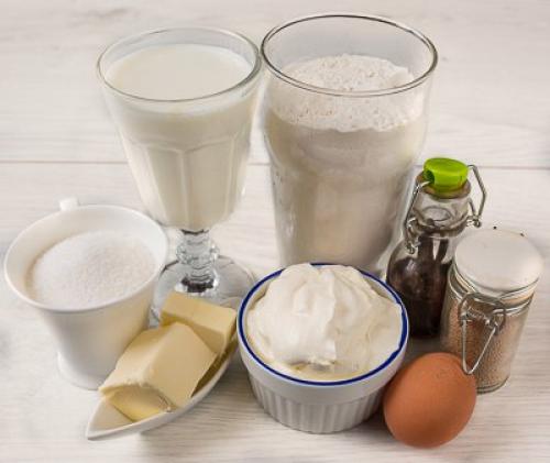 Булочки сметанники.  Ингредиенты. 02