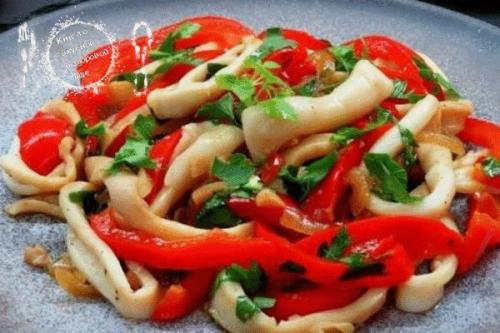 Пряные кальмары.  Ингредиенты: