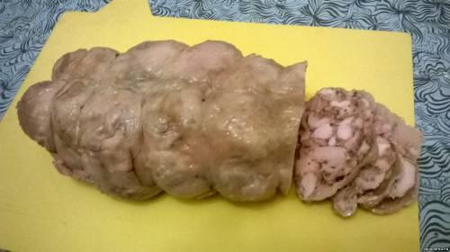 Домашняя куриная колбаса.