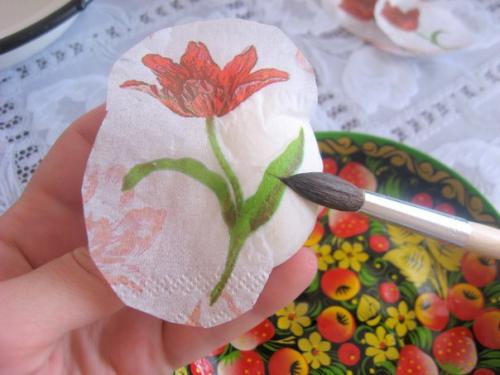 Декупаж пасхальных яиц на яичном белке. 03