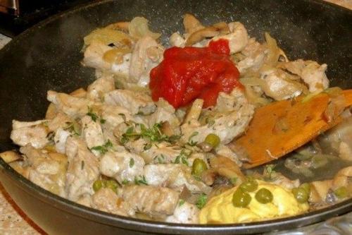 Свинина по - строгановски с грибами. 03