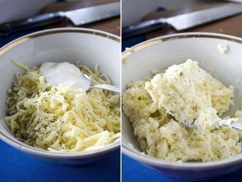 Лепешка из творожного теста с сыром. 03