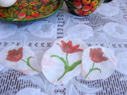 Декупаж пасхальных яиц на яичном белке. 02