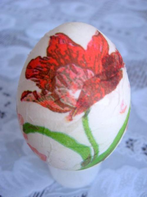 Декупаж пасхальных яиц на яичном белке. 08