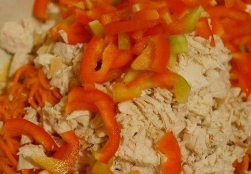 Салат с курицей и морковью по-корейски. 03