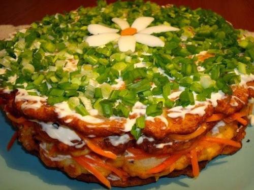 Закусочный мясной тортик.