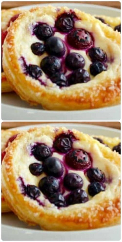 Тарталетки с начинкой из творога и ягодами из готового слоеного теста. 01