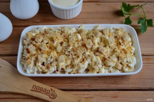 Салат с грибами и сыром "Искушение".