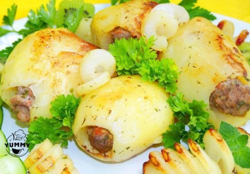 Фаршированный картофель.  Ингредиенты: 07