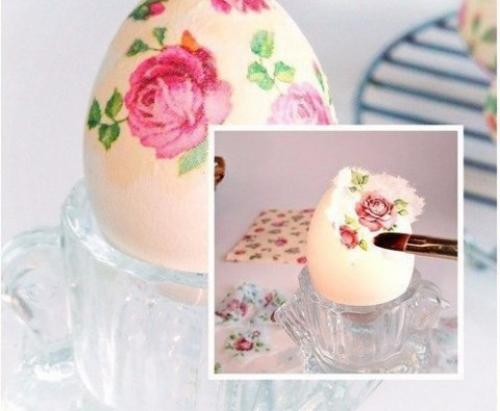 Декупаж пасхальных яиц на яичном белке. 06