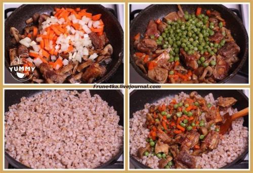 Перловая каша с мясом, грибами и овощами. 02 Перловая каша с мясом, грибами и овощами. 02