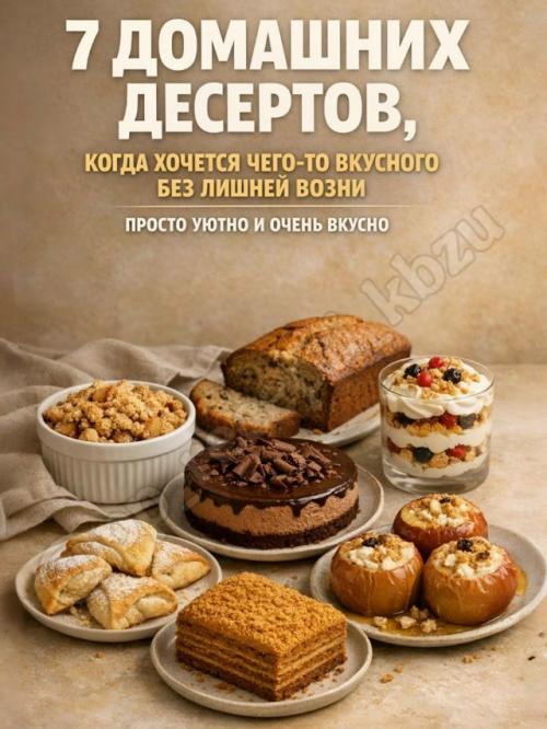7 домашних десертов, когда хочется чего-то вкусного.
