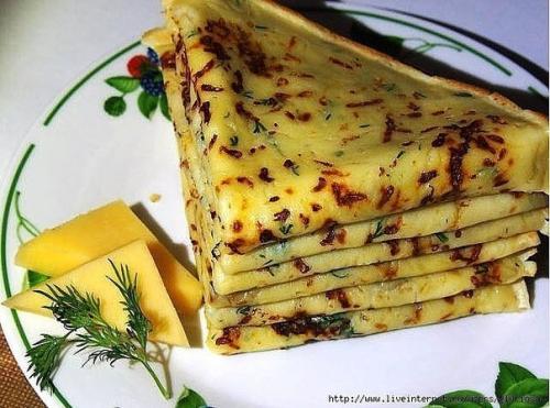 Сырные блинчики с зеленью - объедение, лакомство! 02