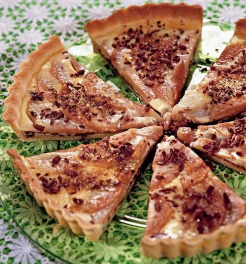Пирог с грушами и шоколадом.