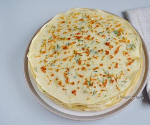 Сырные блины с укропом. 06