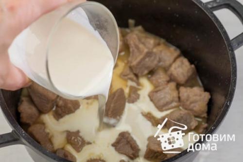 Телятина, тушенная со сливками и вином. 06