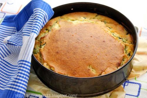 Быстрый (заливной) пирог с зелёным луком и яйцом. 05