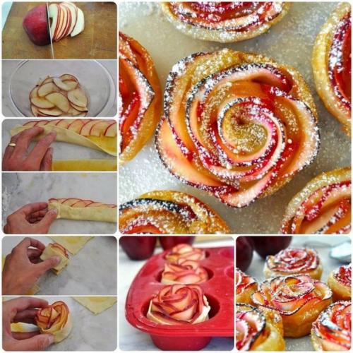 Красивое лакомство из яблок.