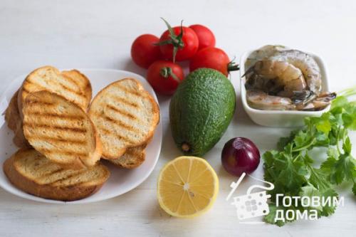 Брускетта с гуакамоле и креветками. 01