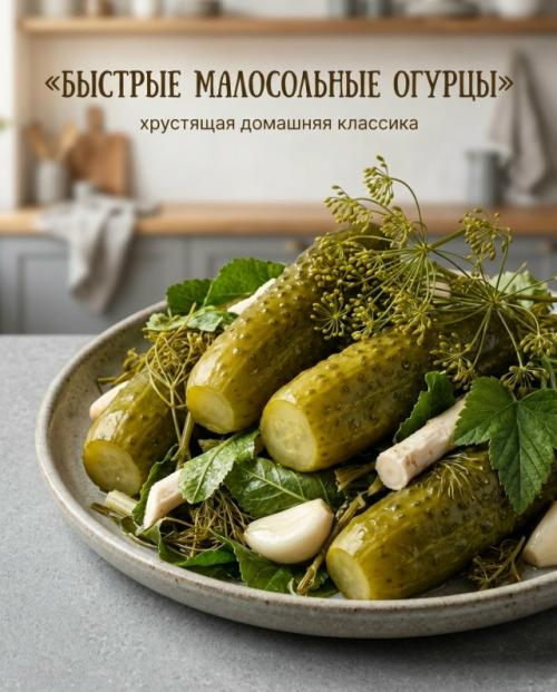 Быстрые малосольные огурцы.

