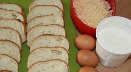 Сырные гренки.  Ингредиенты: 01