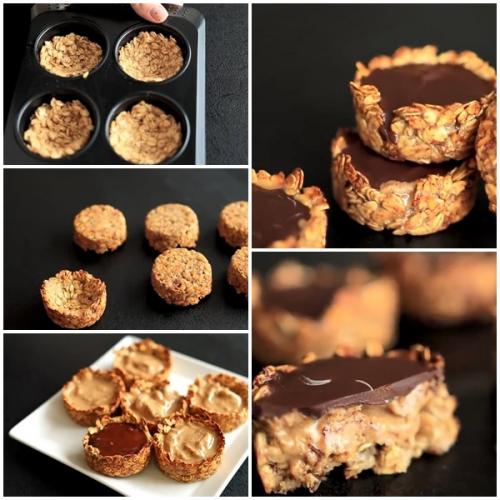 Супер перекус овсяные корзиночки с начинкой.