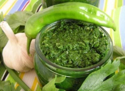 Зеленая аджика.  Ингредиенты. 04