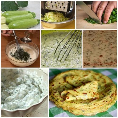 Тонкие блины из кабачков.