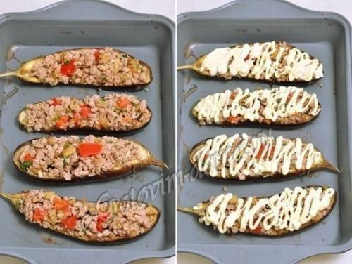 Баклажаны, фаршированные мясом. 09