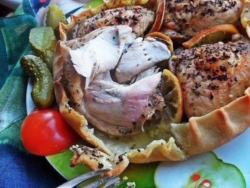 Курица, запечённая в съедобной тарелке. 03