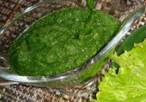 Зеленая аджика.  Ингредиенты.