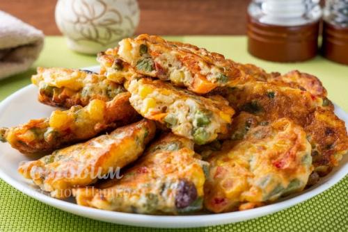 Легкие овощные оладьи.