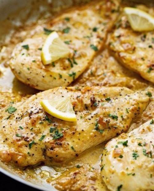 Курица в лимонно - сливочном соусе. 02