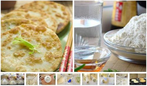 Китайские лепешки с зеленым луком.