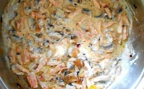 Паста с грибами и ветчиной. 05 Паста с грибами и ветчиной. 05